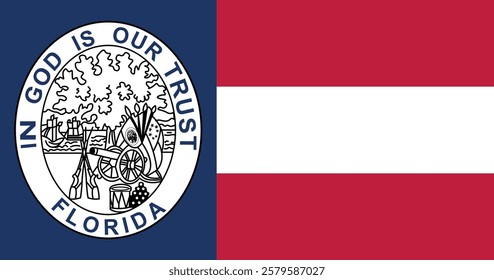 Florida (1861-1865) Flag Vector Illustration Premium Quality