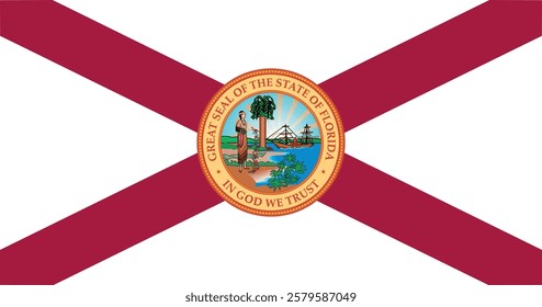 Florida (1900-1985) Flag Vector Illustration Premium Quality