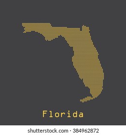Florida abstract dots map. Dotted style. Vector illustration EPS8