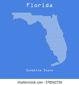 Florida abstract dots map with name of state. Dotted style. Vector illustration