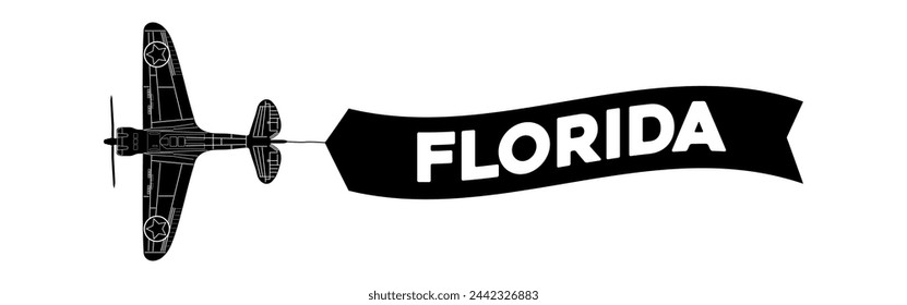 Florida advertisement banner is attached to the plane