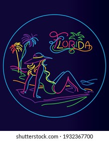 Florida Beach symbol vector illustration