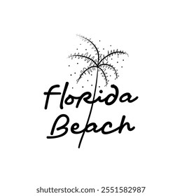 The Florida Beach Typography with Coconut Tree logo design captures the essence of tropical paradise and laid-back beach vibes.