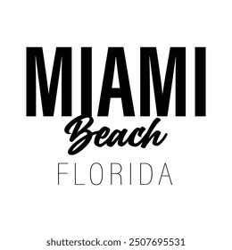 Florida Beach typography design with map vector. surfing theme badge design. For t-shirt prints, posters, stickers and other uses.