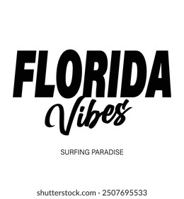 Florida Beach typography design with map vector. surfing theme badge design. For t-shirt prints, posters, stickers and other uses.