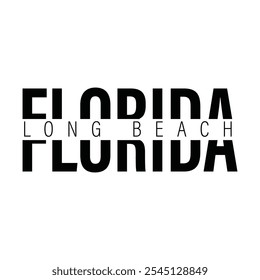 Florida Beach typography design with map vector. surfing theme badge design. For t-shirt prints, posters, stickers and other uses.