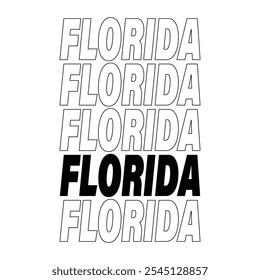 Florida Beach typography design with map vector. surfing theme badge design. For t-shirt prints, posters, stickers and other uses.