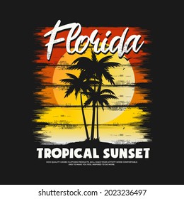 florida beach Typography Graphics. concept in vintage style.  Sport typography, t-shirt graphics, print, poster, banner, flyer, postcard and more uses.
