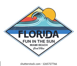 Florida beach vector illustration for t-shirt and other uses.