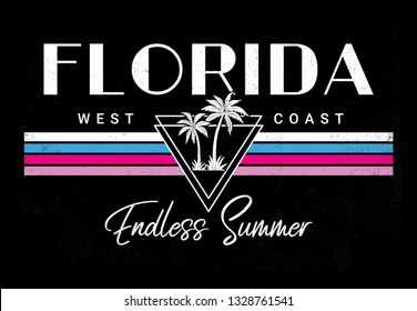 Florida beach vector illustration for t-shirt and other uses.