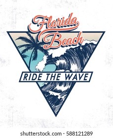 Florida beach vector illustration for t-shirt and other uses