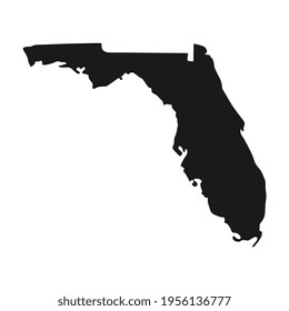 Florida black map on white background