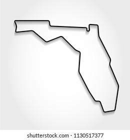 Florida Black Outline Map Shadow Concept Stock Vector (Royalty Free