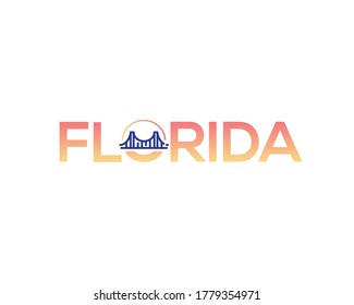 Florida Bridge logo design - vector