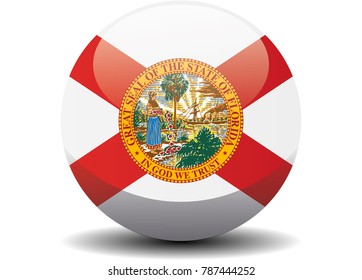 Florida circle button flag background texture. Vector illustration.