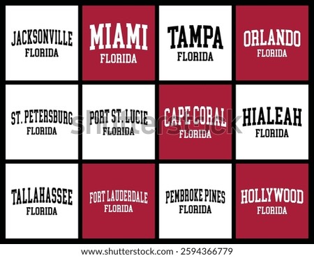Florida Cities by Population t shirt bundle