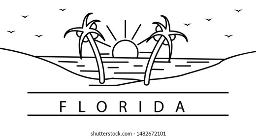 Florida city line icon. Element of USA states illustration icons. Signs, symbols can be used for web, logo, mobile app, UI, UX