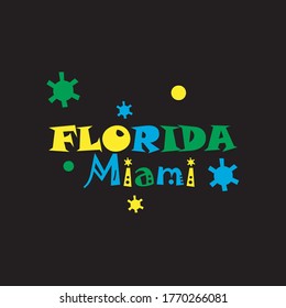 florida city typography design vector illustration