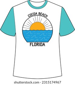 Florida Cocoa Beach T-Shirt, Florida Beach, Cocoa Beach, Beach Sunset, Summer T-Shirt