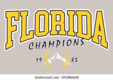 florida college champions vintage campus team athletic for t-shirt