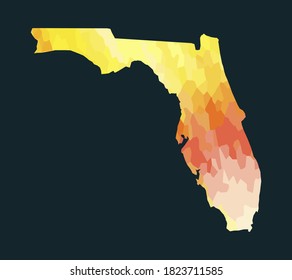 Florida colorful vector map silhouette