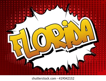 Florida - Comic book style word