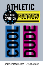 florida cool dude,t-shirt print poster vector illustration