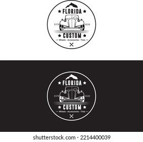 Florida Custom Car Logo Illustration