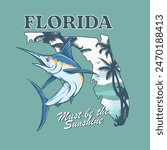 Florida Destination State Vector Graphic