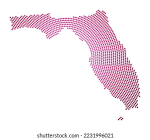 Florida dotted map. Digital style shape of Florida. Tech icon of the US state with gradient dots. Charming vector illustration.