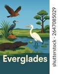 The Florida Everglades offer a unique blend of wildlife and wetland landscapes, with alligators, exotic birds, and lush vegetation thriving in its expansive swamps
