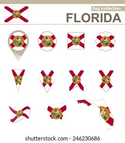 Florida Flag Collection, USA State, 12 versions