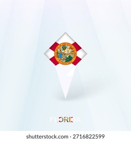 Florida Flag Pin Icon mit geometrischem Design. Vektorgrafik.