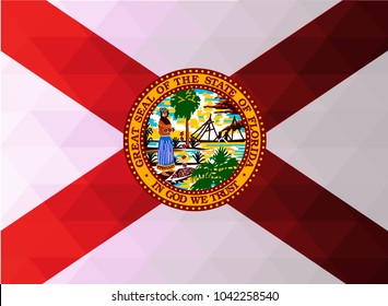 Florida Flag vector illustration. Florida Flag. National Flag of Florida. Mosaic flag. Vector