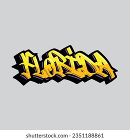 Grafiti de Florida, con etiquetas de letras, textos de arte callejero