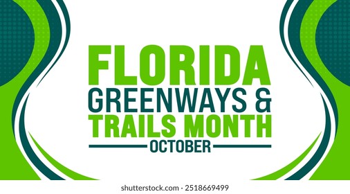 Florida Greenways and Trails Month background or banner design template is observed every year in October. Holiday concept. Template for card, poster, placard, template. eps 10