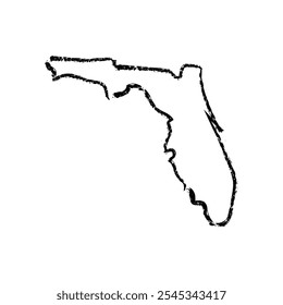 Florida hand drawn map. Simple US state outline sketch map. Doodle style map isolated on white for business designs.