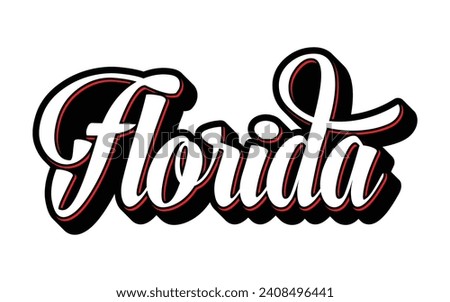 Florida hand lettering design calligraphy vector, Florida text vector trendy typography design