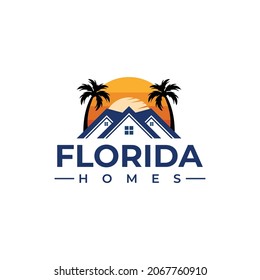 Florida Homes Realty Logo Vector | Building And Construction Logo Design Vector Image