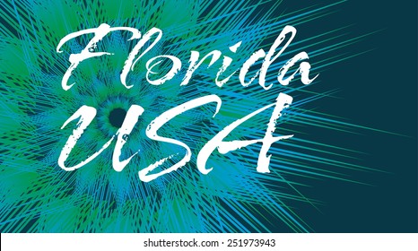 florida label graphic design vector art