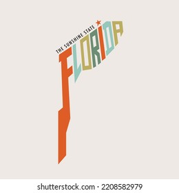 Florida Letting Map Logo-Wörter in Form eingebettet