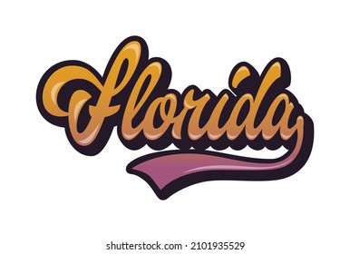 Florida. Lettering for T Shirt and other user. Vector