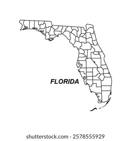 Florida locate map vector illustration