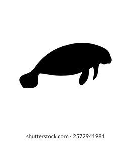 Florida manatee silhouette icon vector illustration design.