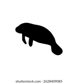 Florida manatee vector flat illustration on white background.