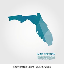 FLORIDA Map Abstract geometric rumpled triangular low poly style gradient graphic on white background