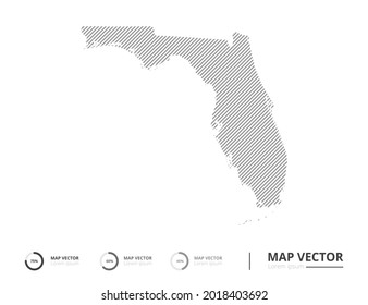 Florida map abstract line gray on white background vector for presentation. Creative concept for infographic.