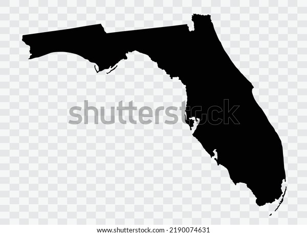 FLORIDA Map black Color on Backgound png  not\
divided into cities