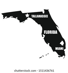 Florida map in black on a white background
