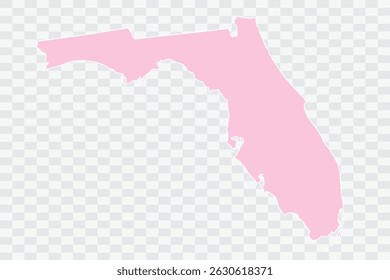 FLÓRIDA Mapa Blush Color on White Background arquivos de qualidade Png